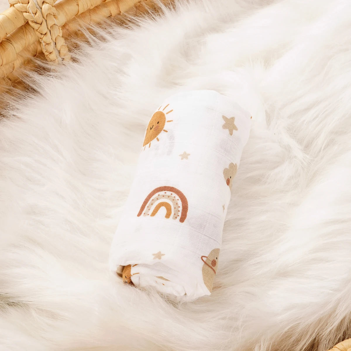 Bamboo Muslin Swaddle Blanket (120 × 110 cm)