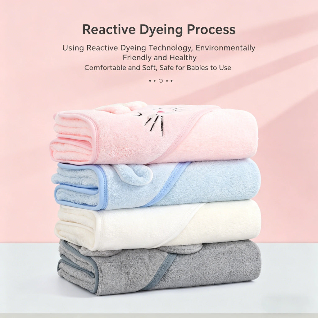 Coral Fleece Animal Hooded Towel