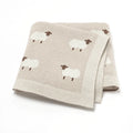 Knitted cotton stroller blanket