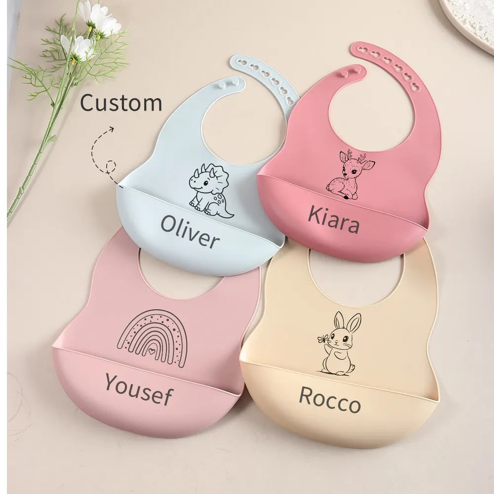 Rainbow Deer Silicone Bib