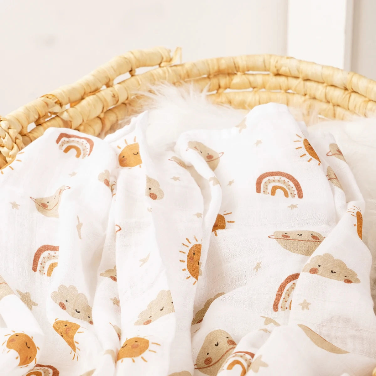 Bamboo Muslin Swaddle Blanket (120 × 110 cm)