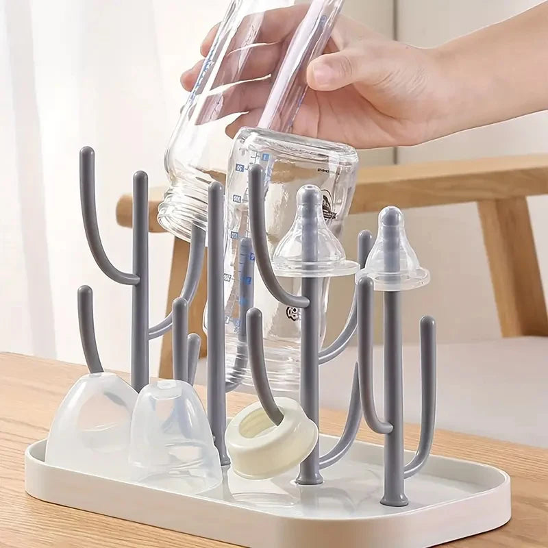 Tree Bottle Drying Rack with Dust Cover