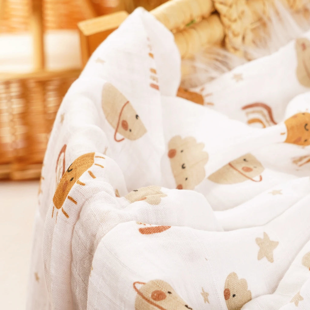 Bamboo Muslin Swaddle Blanket (120 × 110 cm)