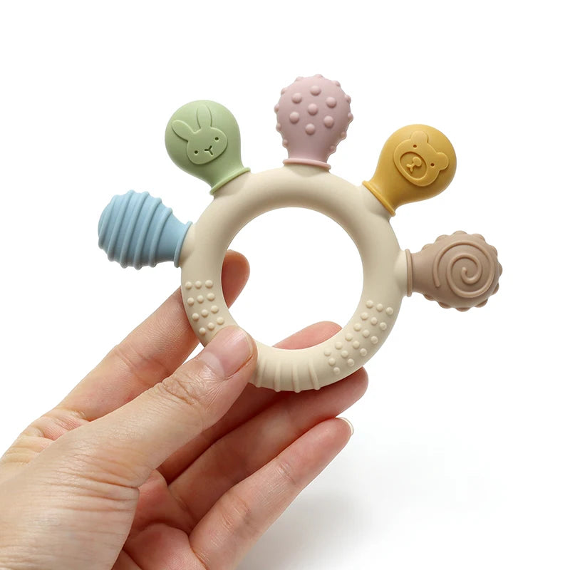 Rainbow Silicone Teething Ring