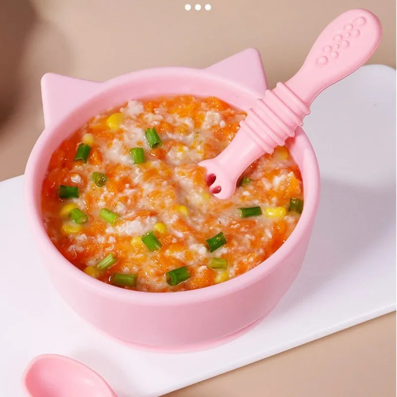 Soft Silicone Baby Spoon & Fork Set