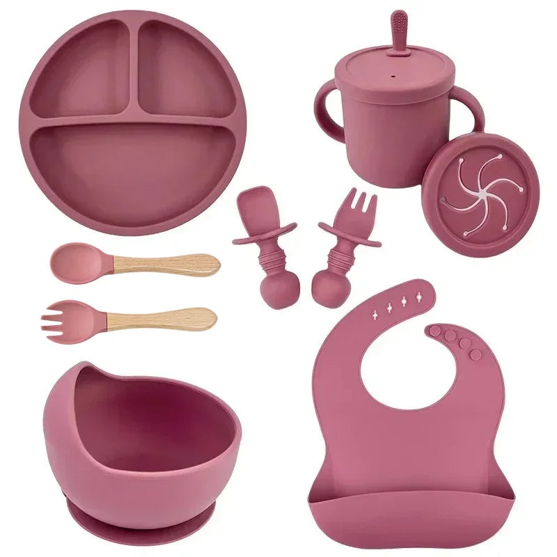 Silicone baby feeding set