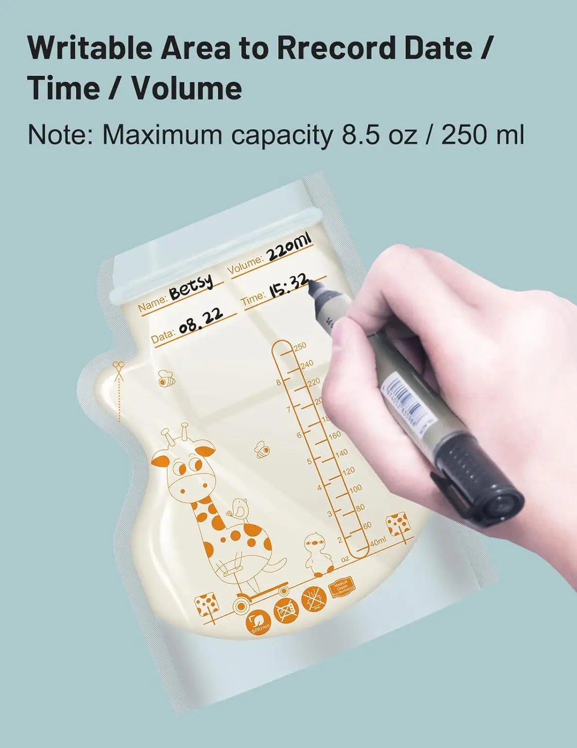 Breast Milk Storage Bags 250 ml (100 pcs)