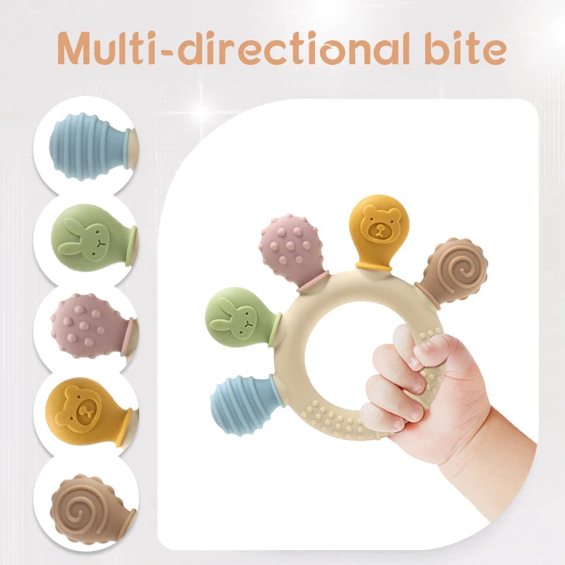 Rainbow Silicone Teething Ring