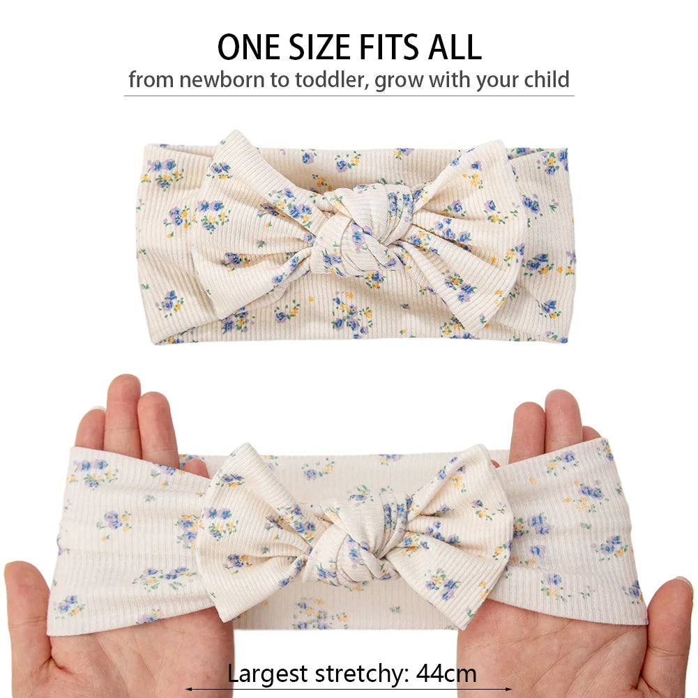 Ribbed Floral Headbands (3 pcs)