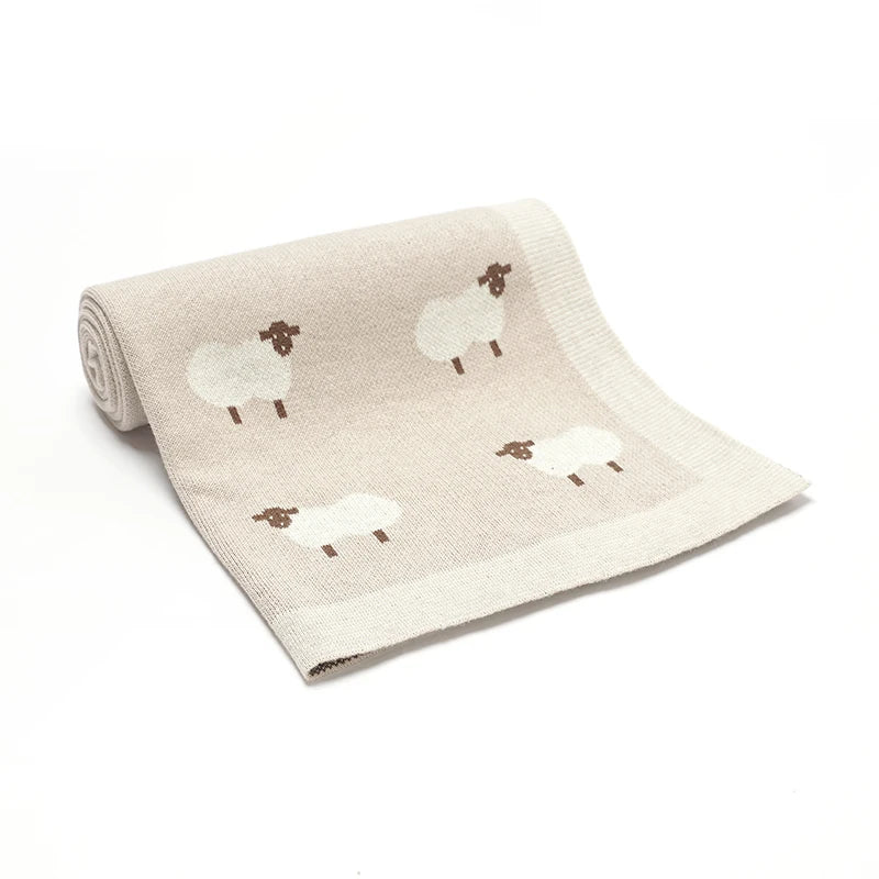 Knitted Cotton Stroller Blanket (90 × 70 cm)
