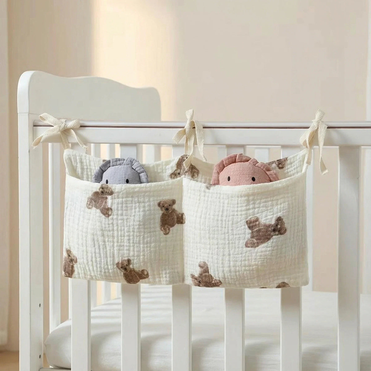 Double-Pocket Crib Hanging Storage Bag