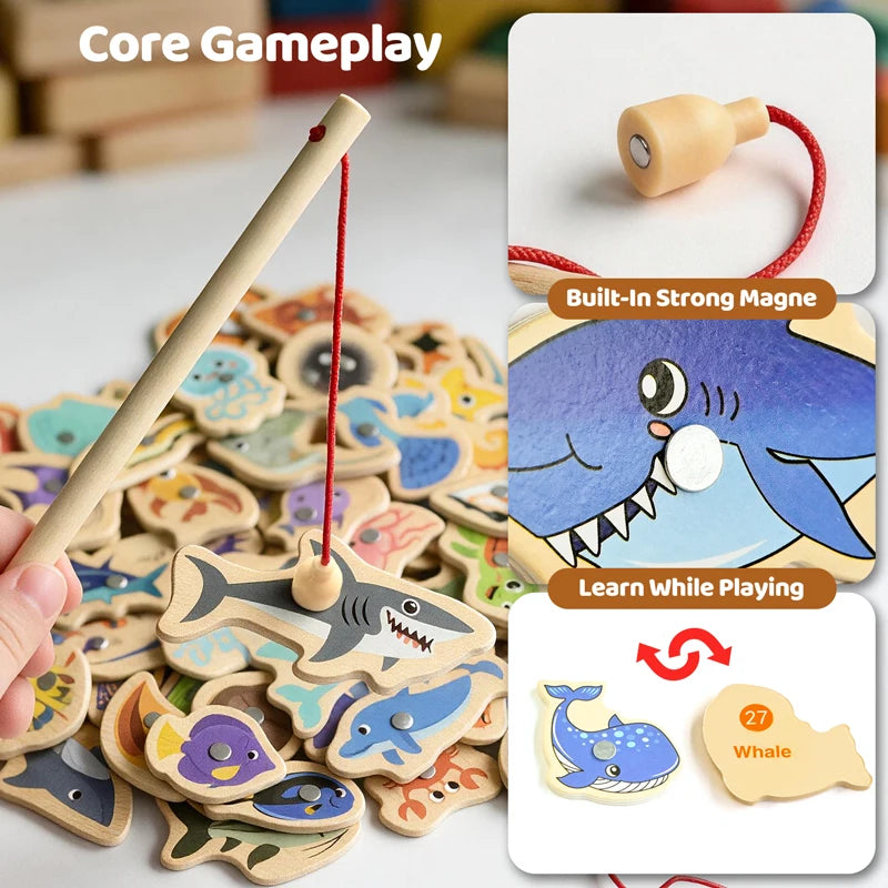 Wooden Magnetic Fishing Game