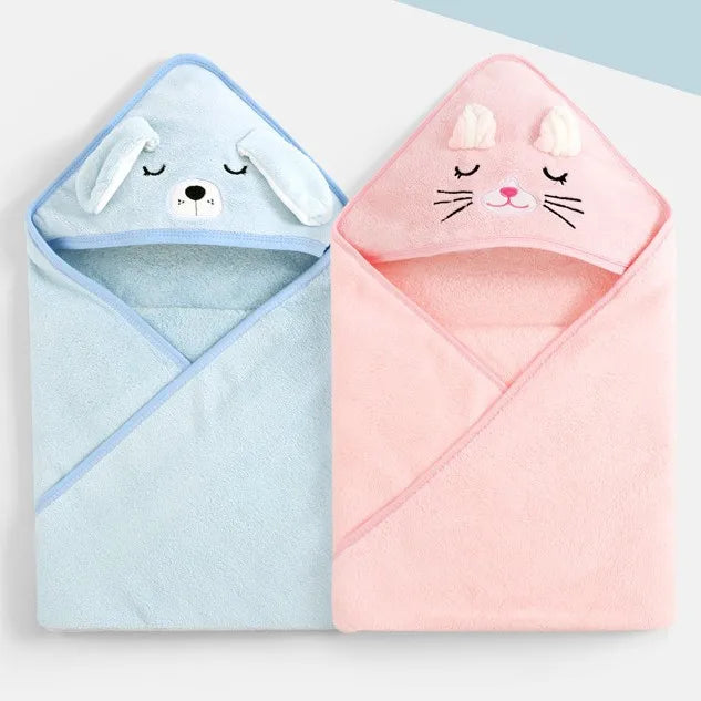 Coral Fleece Animal Hooded Towel