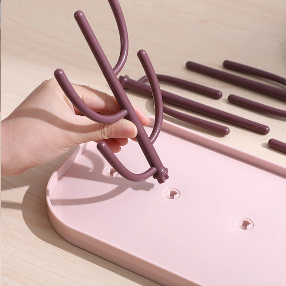 Tree Bottle Drying Rack with Dust Cover