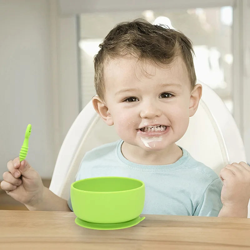 Soft Silicone Baby Spoon & Fork Set