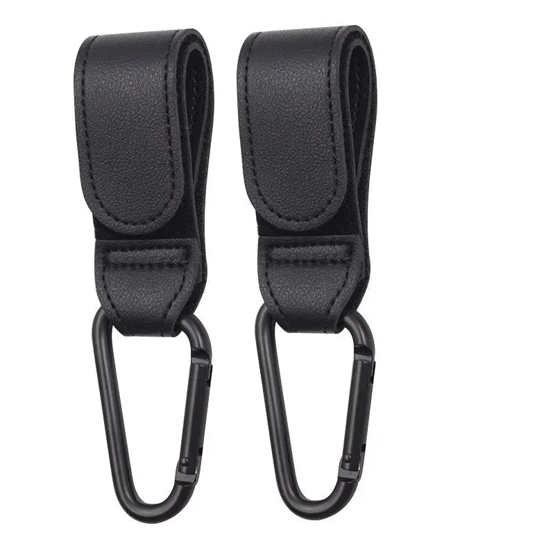 Leather Stroller Hooks with 360° Swivel (2 pcs)