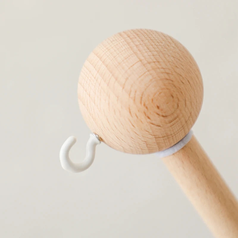 Wooden Crib Mobile Arm with Crochet Toys