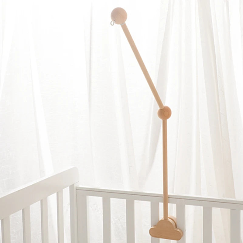Wooden Crib Mobile Arm with Crochet Toys