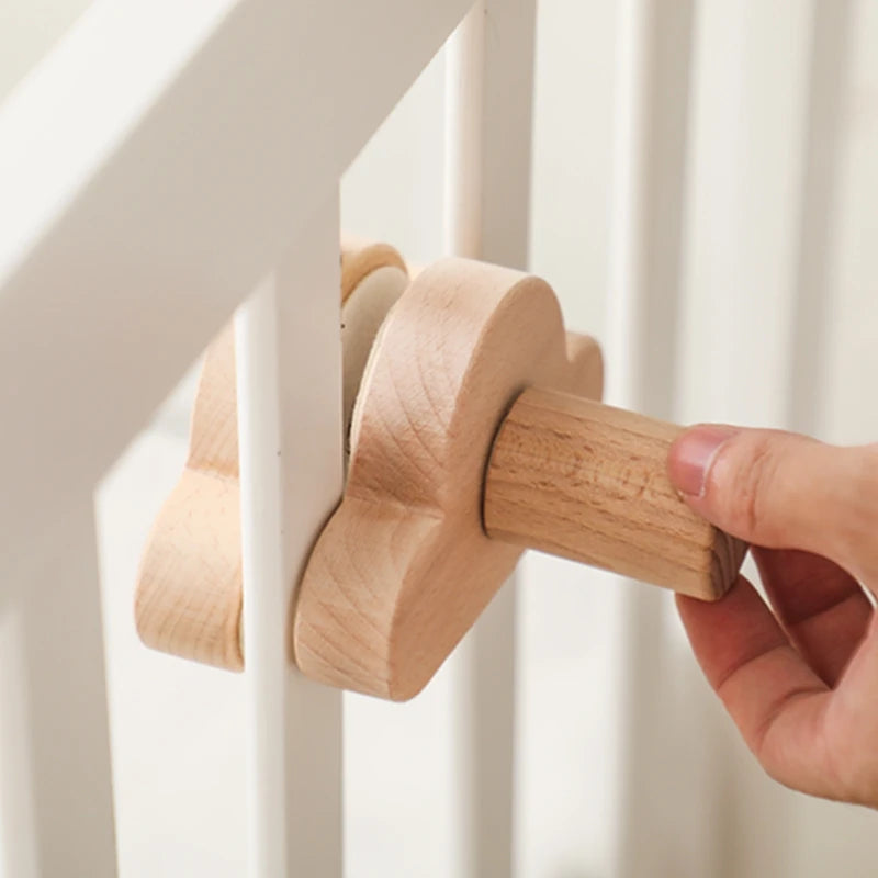Wooden Crib Mobile Arm with Crochet Toys