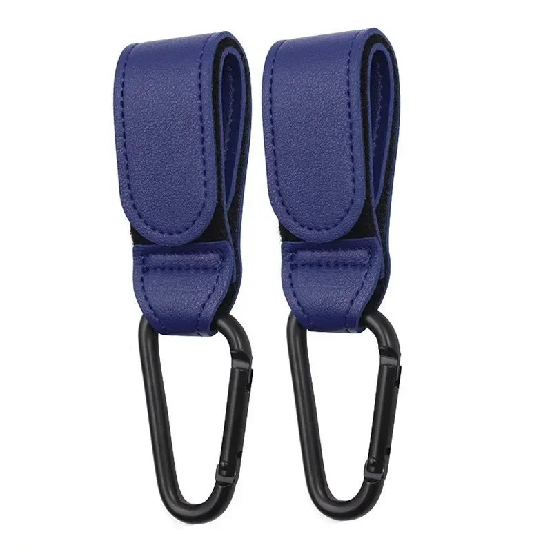 Leather Stroller Hooks with 360° Swivel (2 pcs)