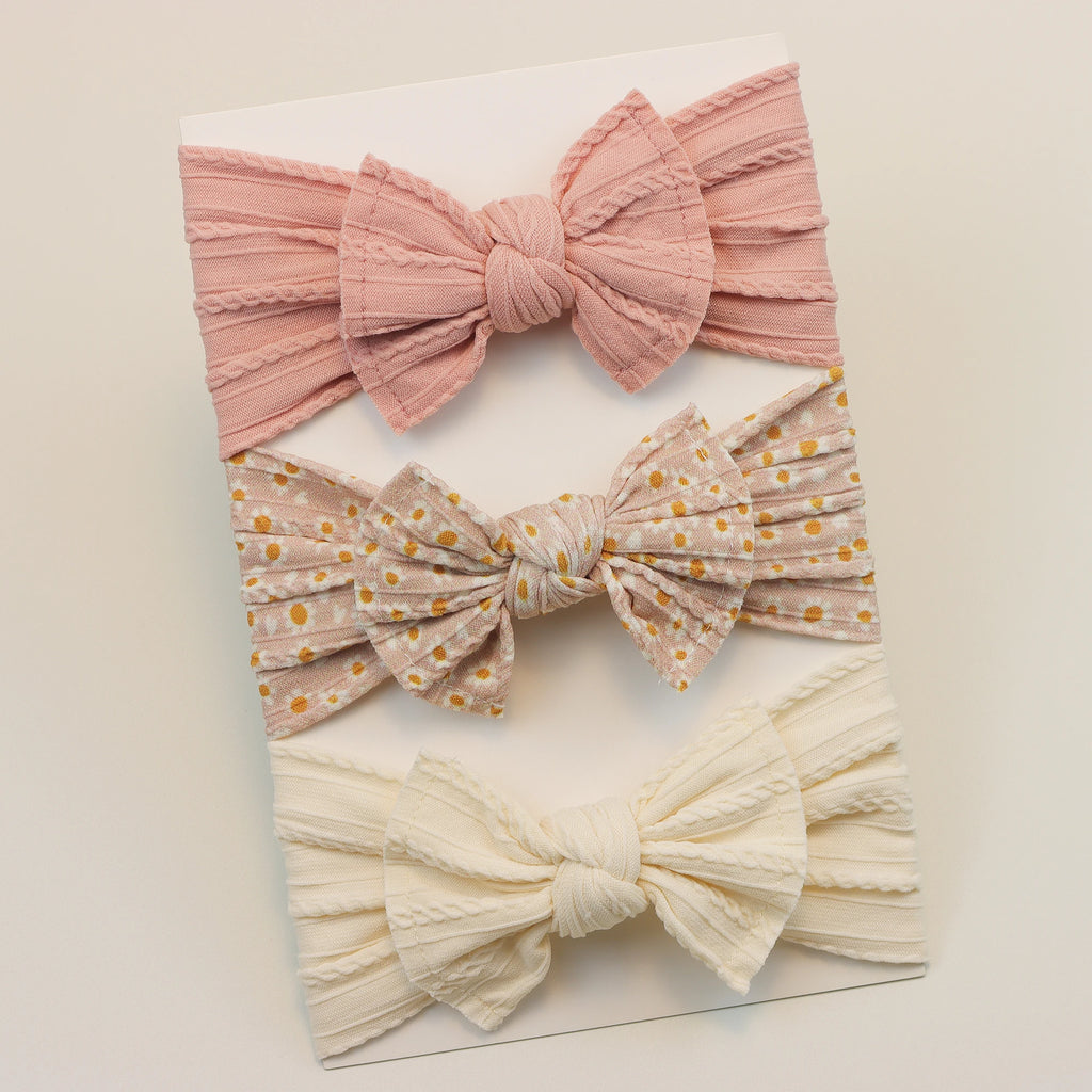 Baby Girl Bow Headband Set (3 pcs)