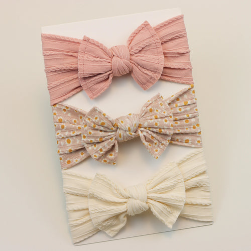 Baby Girl Bow Headband Set (3 pcs)