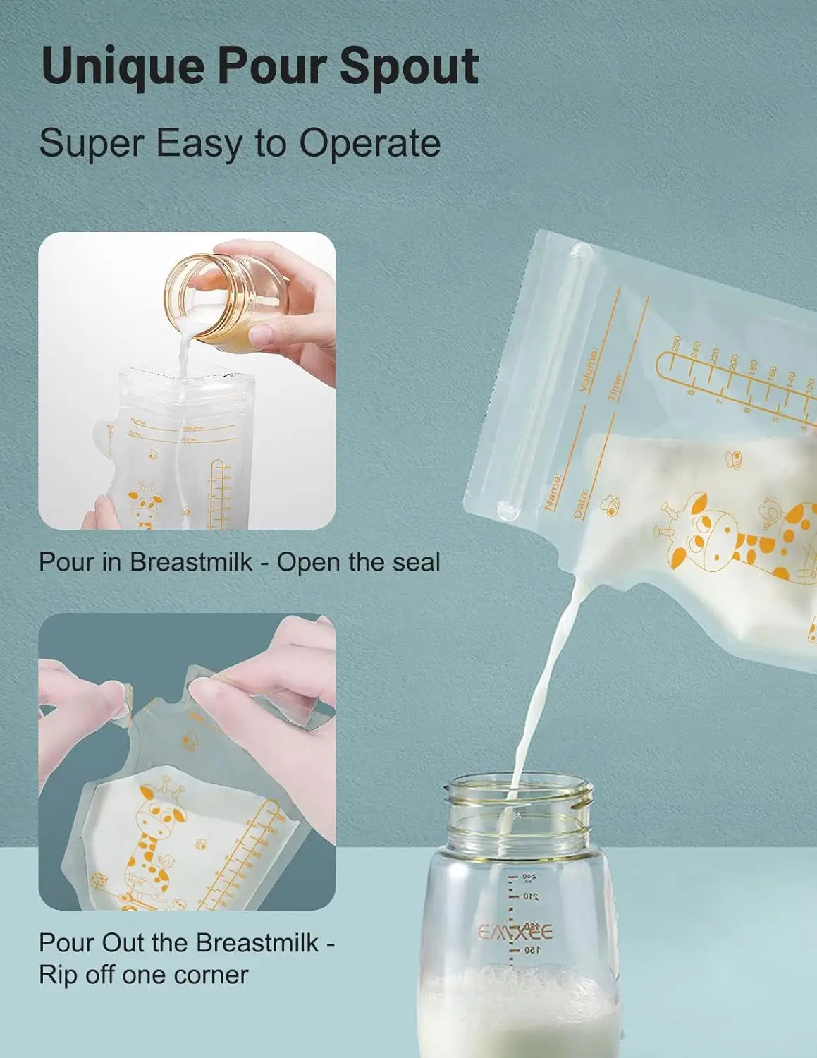Breast Milk Storage Bags 250 ml (100 pcs)