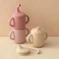 Silicone Straw Cup with Two Lids