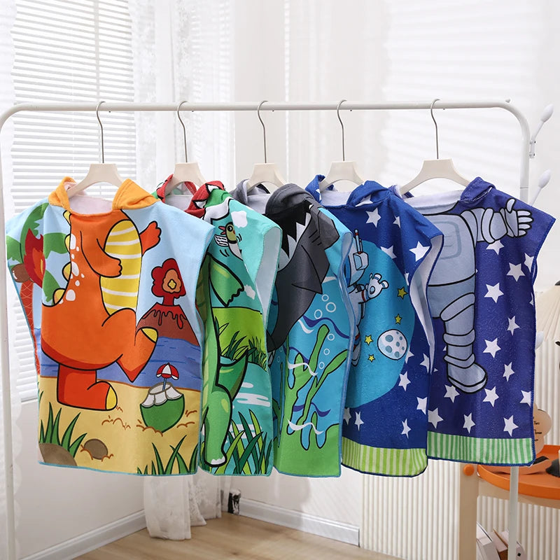 Kids Cartoon Hooded Bath Towel