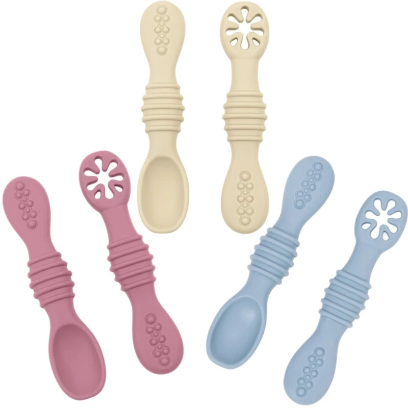 Soft silicone baby spoon and fork set